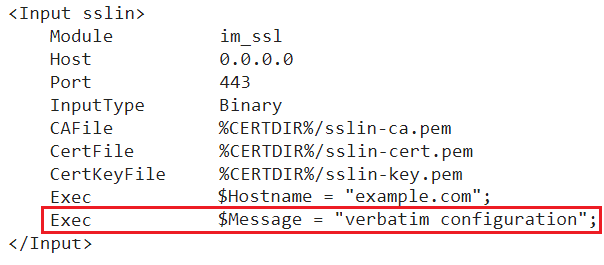 Verbatim config in the exported nxlog.conf