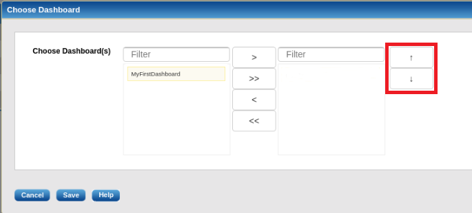 Choosing and arranging the dashboard