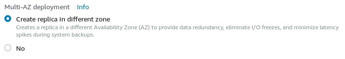 Creating a database in Multi-AZ mode