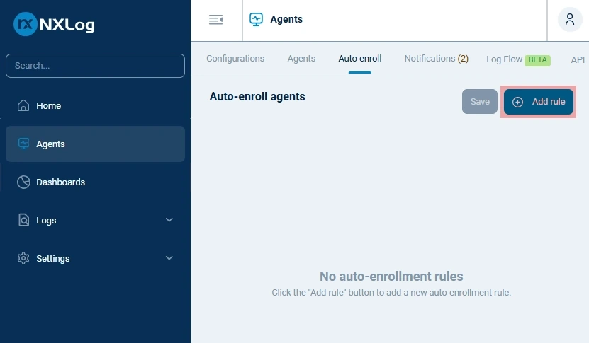 Add Rule button