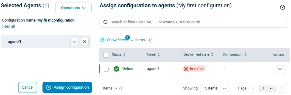 Select the agent
