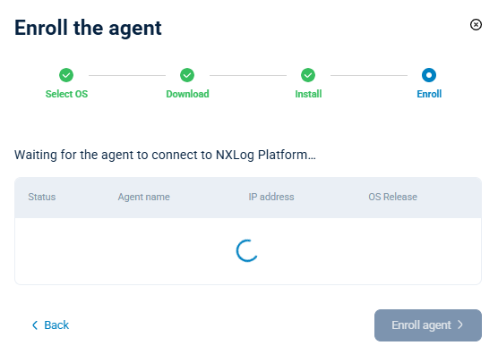 Detecting an NXLog Agent connection