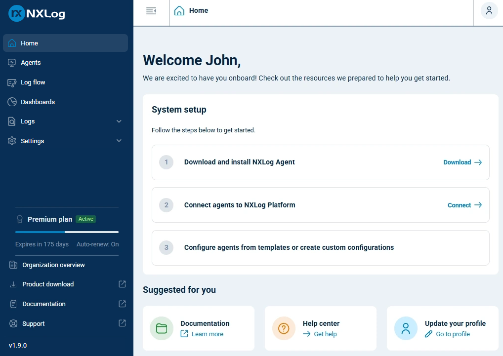NXLog Platform home page