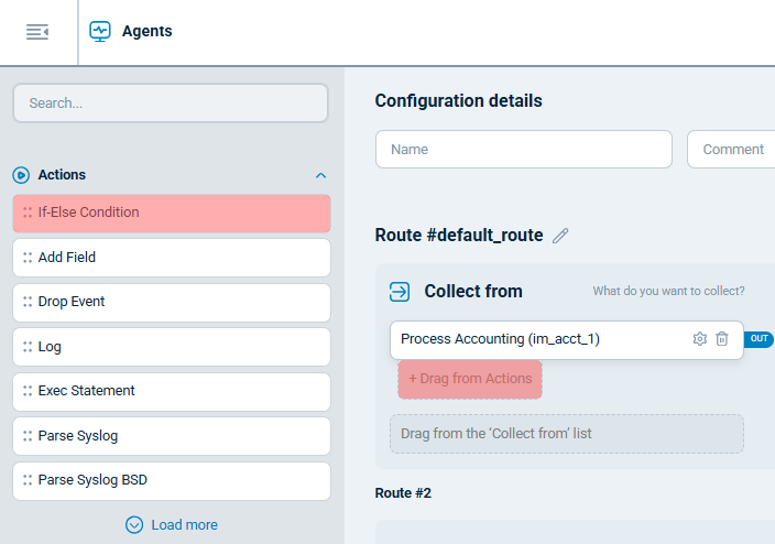 NXLog Agent configuration action