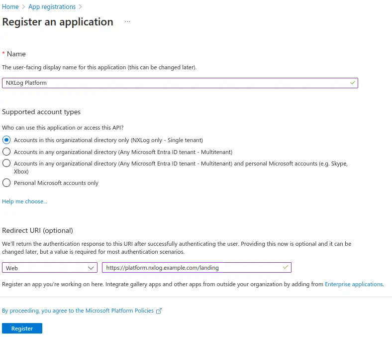 Register a Microsoft Entra ID application