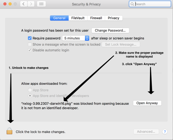 Allow NXLog to launch the installer